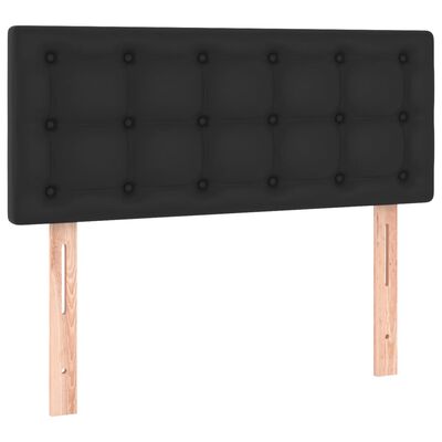 vidaXL Cama box spring y colchón LED cuero sintético negro 90x200 cm