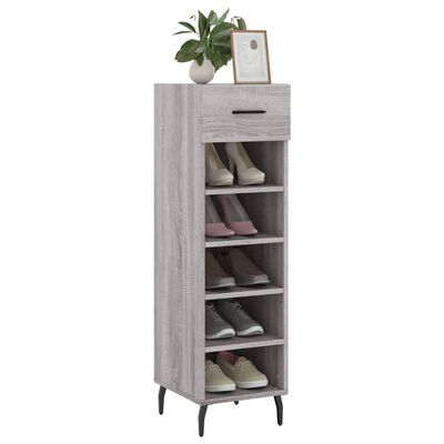 vidaXL Zapatero madera de ingeniería gris Sonoma 30x35x105 cm