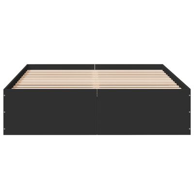 vidaXL Estructura de cama madera de ingeniería negra 135x190 cm