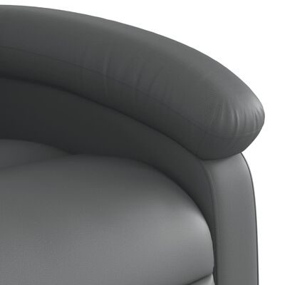 vidaXL Sillón reclinable elevable eléctrico de cuero sintético gris