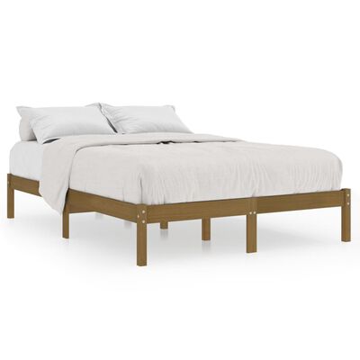 vidaXL Estructura de cama madera maciza de pino marrón miel 140x200 cm