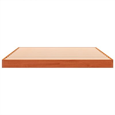 vidaXL Cama sin colchón madera maciza de pino marrón cera 120x200 cm