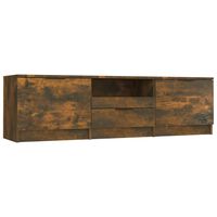 vidaXL Mueble para TV madera contrachapada roble ahumado 140x35x40cm