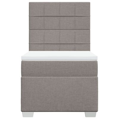 vidaXL Cama box spring con colchón tela gris taupe 80x200 cm