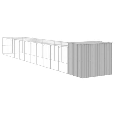 vidaXL Caseta perro corral acero galvanizado gris claro 214x1273x181cm