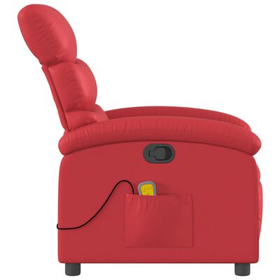 vidaXL Sillón de masaje reclinable cuero sintético rojo