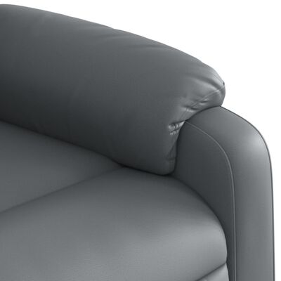 vidaXL Sillón reclinable de masaje de pie cuero artificial gris