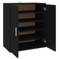 vidaXL Mueble zapatero de madera de ingeniería negro 60x35x70 cm