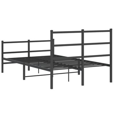 vidaXL Estructura cama sin colchón con estribo metal negro 120x190 cm