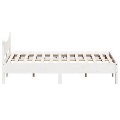 vidaXL Estructura de cama con cabecero madera de pino blanco 150x200cm