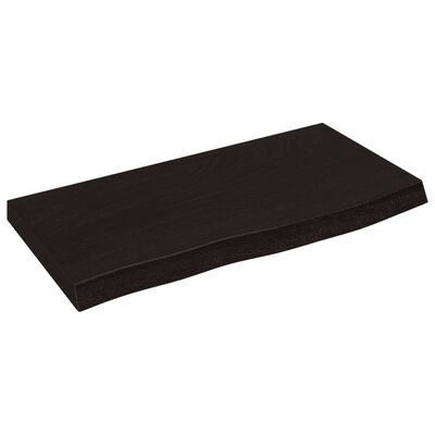 vidaXL Encimera de baño madera tratada marrón oscuro 60x30x(2-4) cm