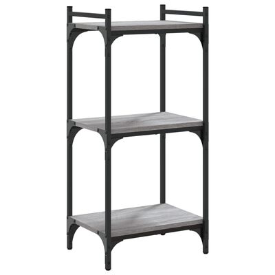 vidaXL Librería 3 estantes madera ingeniería gris Sonoma 40x30x86 cm