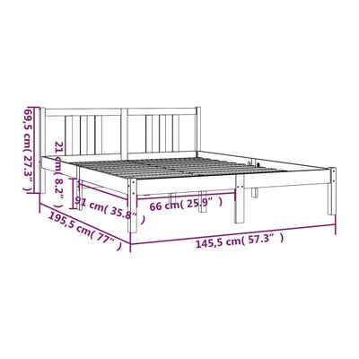 vidaXL Estructura de cama de madera maciza blanca 140x190 cm