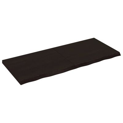 vidaXL Encimera de baño madera tratada marrón oscuro 120x50x(2-4) cm