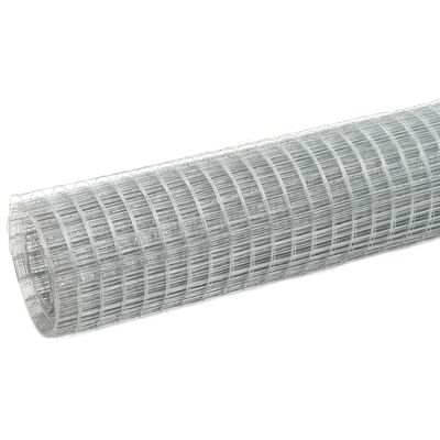 vidaXL Alambrada de gallinero acero galvanizado plateada 10x1,5 m