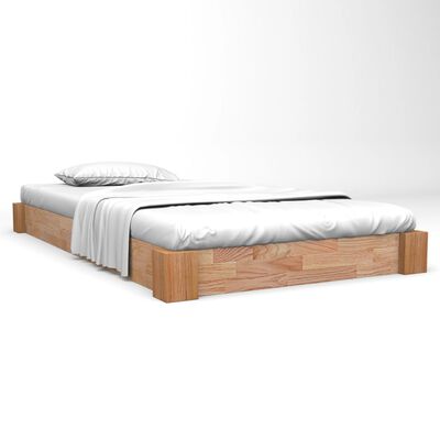 vidaXL Estructura de cama sin colchón madera maciza roble 90x200 cm