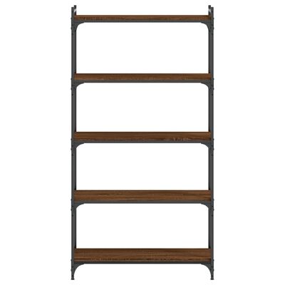 vidaXL Librería 5 estantes madera ingeniería roble marrón 80x30x154 cm