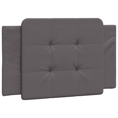 vidaXL Cabecero de cama acolchado cuero sintético gris 90 cm