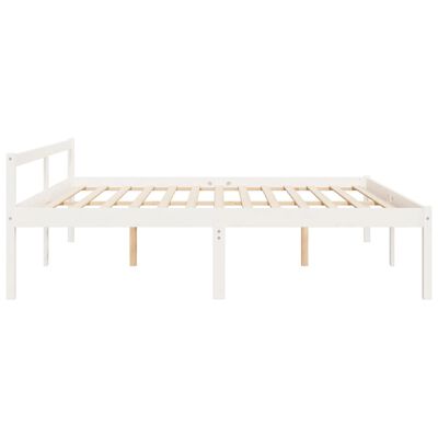 vidaXL Cama para personas mayores madera maciza pino blanca 180x200 cm