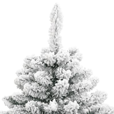 vidaXL Árbol de Navidad artificial con bisagras y nieve flocada 120 cm