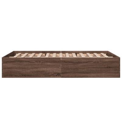 vidaXL Estructura de cama madera de ingeniería marrón roble 135x190 cm