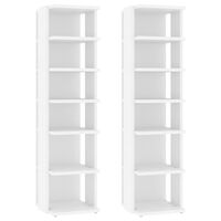 vidaXL Muebles zapateros 2 uds contrachapada blanco 27,5x27x102 cm