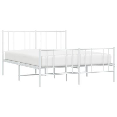 vidaXL Estructura cama sin colchón con estribo metal blanco 160x200 cm