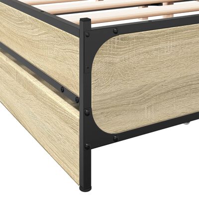 vidaXL Cama con cajones madera de ingeniería roble Sonoma 120x190 cm