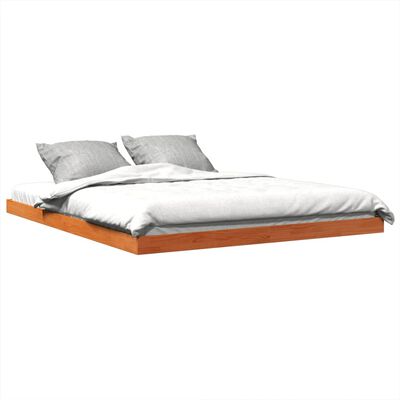 vidaXL Cama sin colchón madera maciza de pino marrón cera 160x200 cm