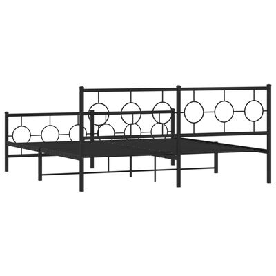 vidaXL Estructura cama sin colchón con estribo metal negro 180x200 cm