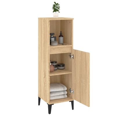 vidaXL Armario de baño madera contrachapada roble Sonoma 30x30x100 cm