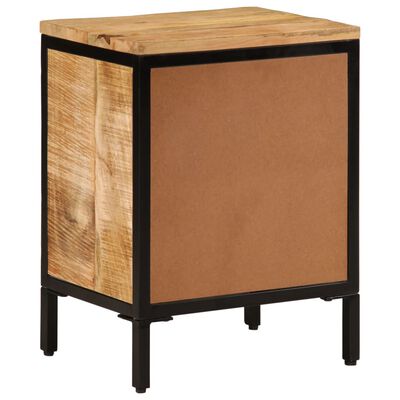 vidaXL Mesita de noche de madera maciza de mango rugosa 40x30x52,5 cm