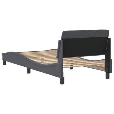 vidaXL Estructura de cama sin colchón terciopelo gris oscuro 90x200 cm