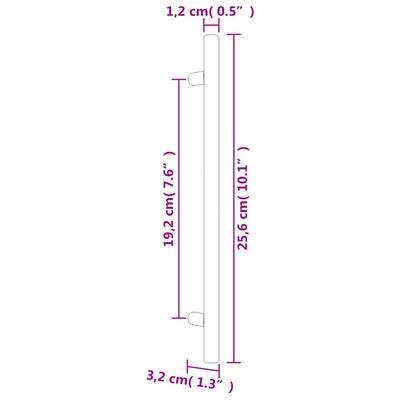 vidaXL Tiradores para armarios 10 uds acero inoxidable plateado 192 mm