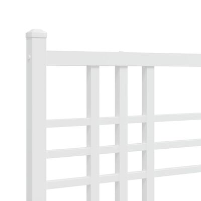 vidaXL Estructura cama sin colchón con estribo metal blanco 120x190 cm