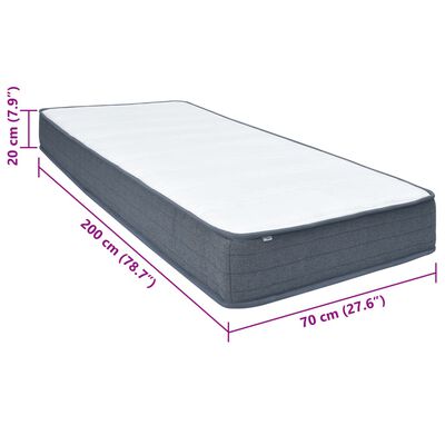 vidaXL Colchón box spring tela 200x70x20 cm