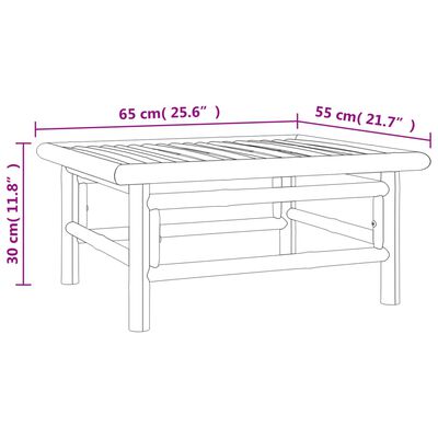 vidaXL Set de muebles de jardín 7 piezas bambú con cojines verde