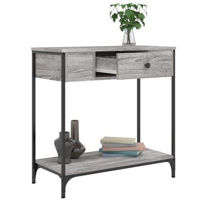 vidaXL Mesa consola madera de ingeniería gris Sonoma 75x34,5x75 cm