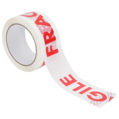 vidaXL Cinta de embalaje 36 piezas letras FRÁGIL blanco 48 mm x 66 m