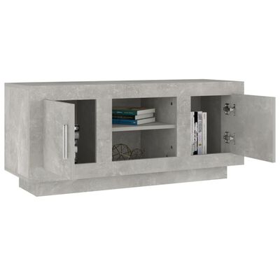 vidaXL Mueble de TV madera contrachapada gris hormigón 102x35x45 cm