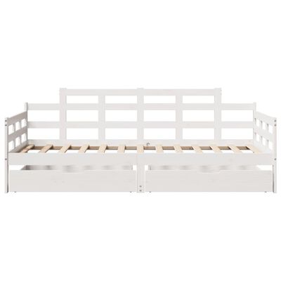 vidaXL Sofá cama con cajones madera maciza de pino blanca 80x200 cm