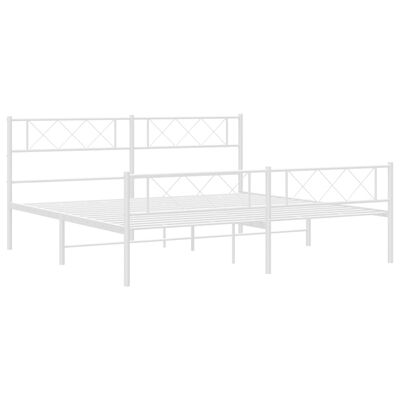 vidaXL Estructura cama sin colchón con estribo metal blanco 193x203 cm