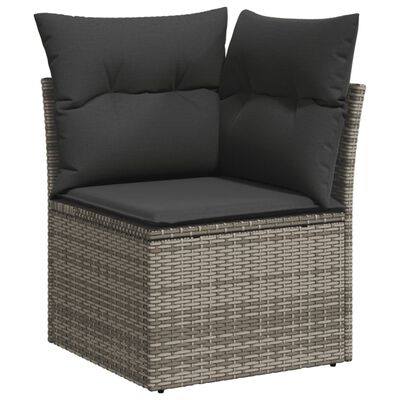 vidaXL Set de muebles de jardín 9 pzas y cojines ratán sintético gris