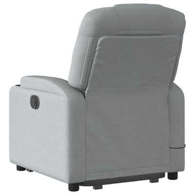 vidaXL Sillón de masaje reclinable de pie de tela gris claro