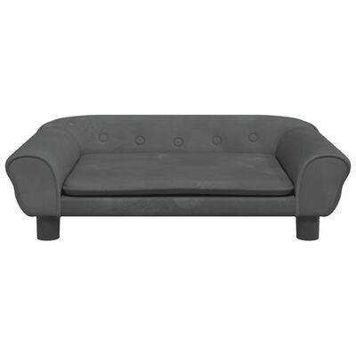 vidaXL Sofá para niños de terciopelo gris oscuro 70x45x26 cm