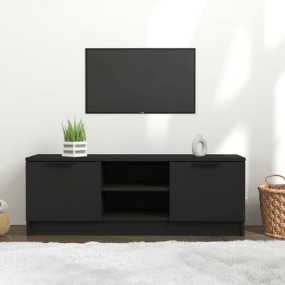 vidaXL Mueble de TV madera contrachapada negro 102x35x36,5 cm