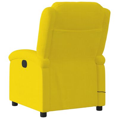 vidaXL Sillón de masaje reclinable de terciopelo amarillo