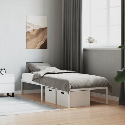 vidaXL Estructura de cama metal blanco 75x190 cm