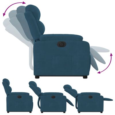 vidaXL Sillón eléctrico reclinable elevable de terciopelo azul