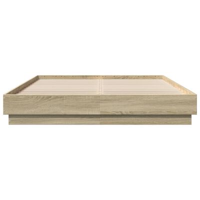 vidaXL Estructura de cama madera de ingeniería roble Sonoma 140x200 cm